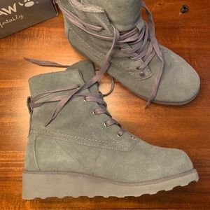 Bearpaw Krista Suede Boots-Charcoal